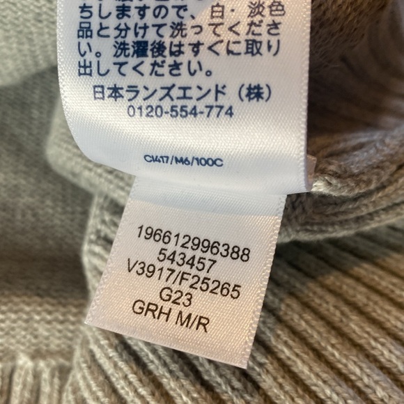 Lands End Drifter Crew Fisherman Cotton L/S Sweater Gray Size Medium 8-10 - Picture 8 of 9